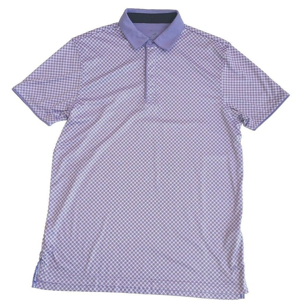 NWOT Mens Head Golf Lavender Dots Quick Dry Stretch SS Golfing Polo Shirt Size L